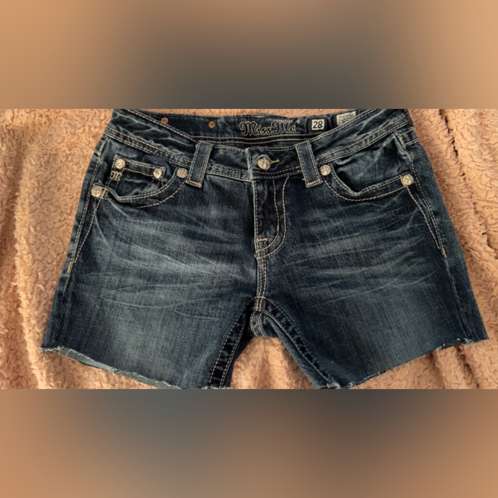 Miss Me Dark Blue Denim Shorts
